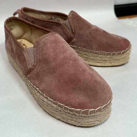 SAM  Edelman Pink Suede Carrin Platform Espadrille Size 6.5 - Picture 1 of 10